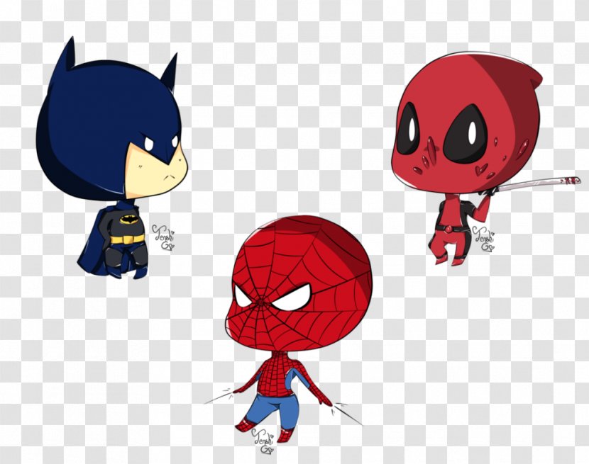 Deadpool Spider-Man Batman Superman Drawing - Silhouette - And Spiderman Transparent PNG
