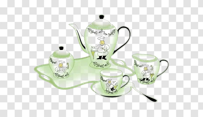 Green Tea Coffee Cup Teapot Porcelain - Teaware - Light Free Matting Transparent PNG