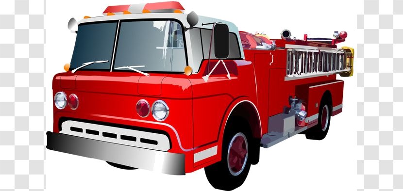 Firefighter Fire Engine Car Clip Art - Vehicle - Cartoon Truck Transparent PNG