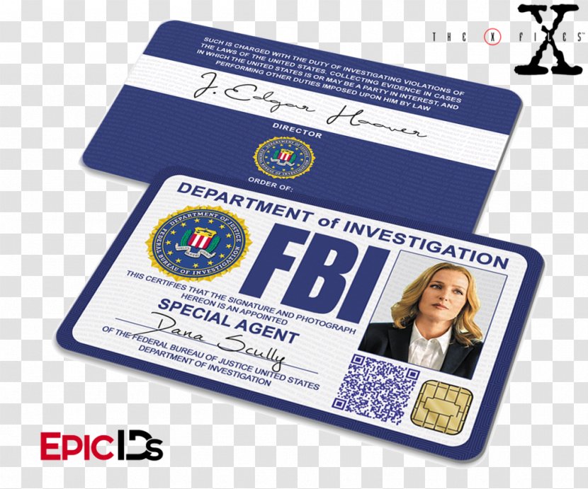 Fox Mulder Dale Cooper Identity Document Dana Scully Special Agent - Id Card Transparent PNG