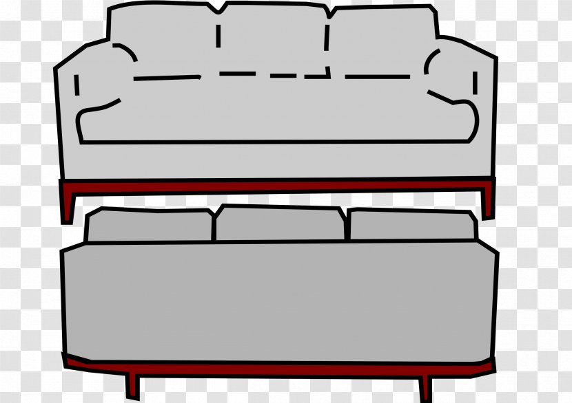 Couch Furniture Living Room Clip Art - Old Transparent PNG
