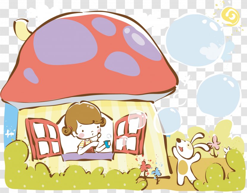 Cartoon Model Sheet Download Illustration - Ali - Mushroom House Transparent PNG