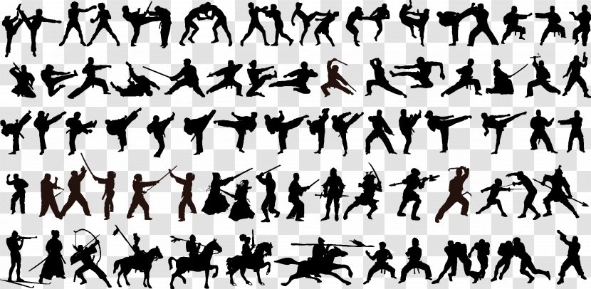 Combat - Text - Silhouette Of Martial Arts Transparent PNG