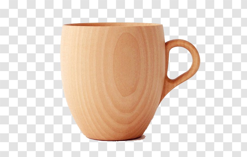 Coffee Cup Wood Ceramic Mug - Dinnerware Set - Free Drink Creative Matting Transparent PNG