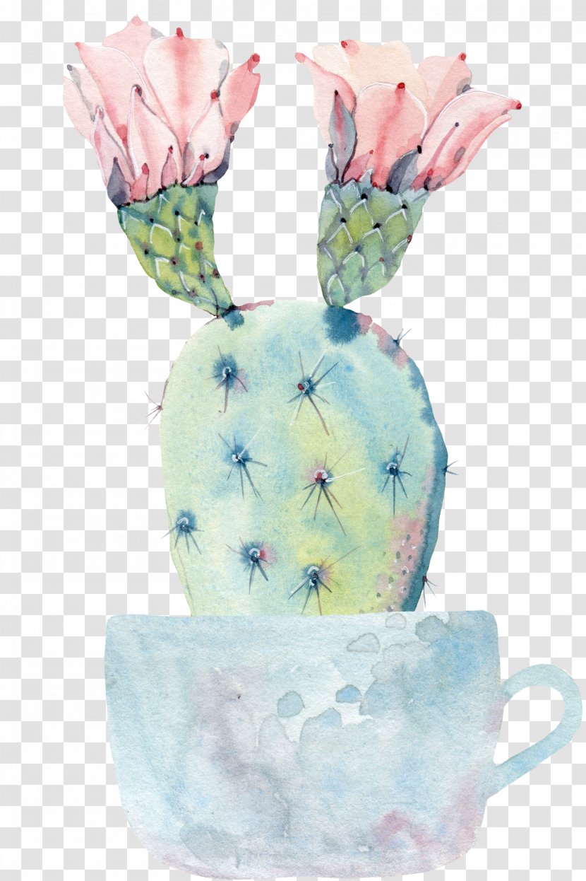 Cactaceae Watercolor Painting Succulent Plant Saguaro - Hand Painted Potted Cactus Transparent PNG