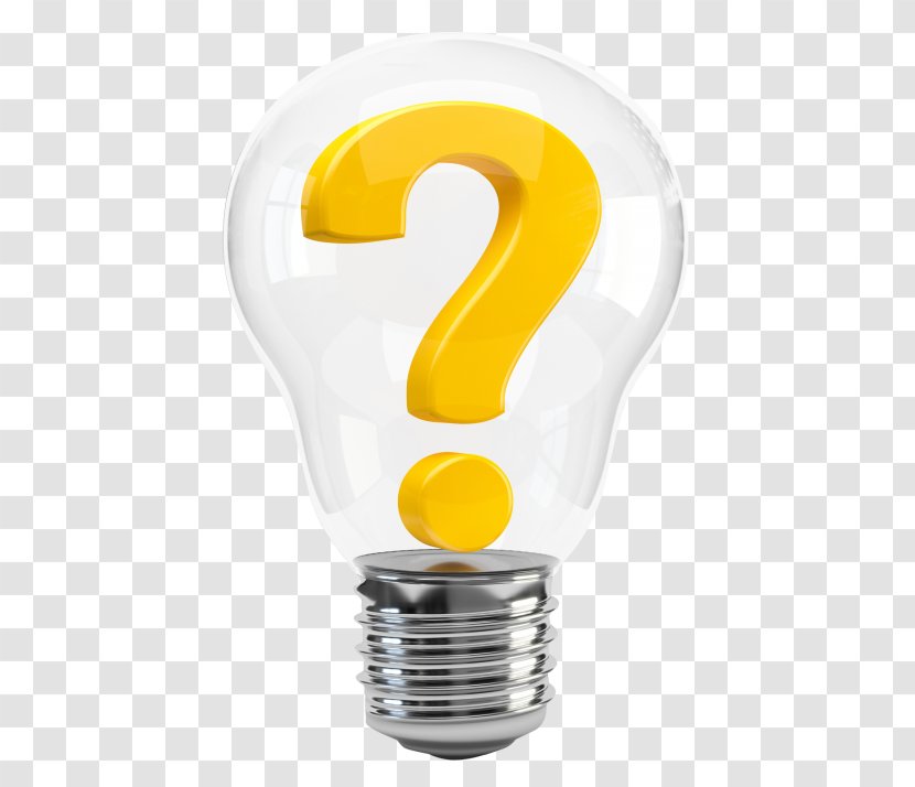 Incandescent Light Bulb Lamp Clip Art - Question Mark Transparent PNG