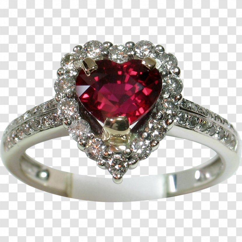 Engagement Ring Jewellery Ruby Diamond - Red Transparent PNG