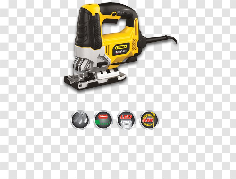 Stanley JIGSAW 710W. Electronics And Pendulous. Hand Tools Fatmax 710W 240V 3 Stage Pendulum Action Jigsaw Fme340k-Bqgb Power Tool Transparent PNG