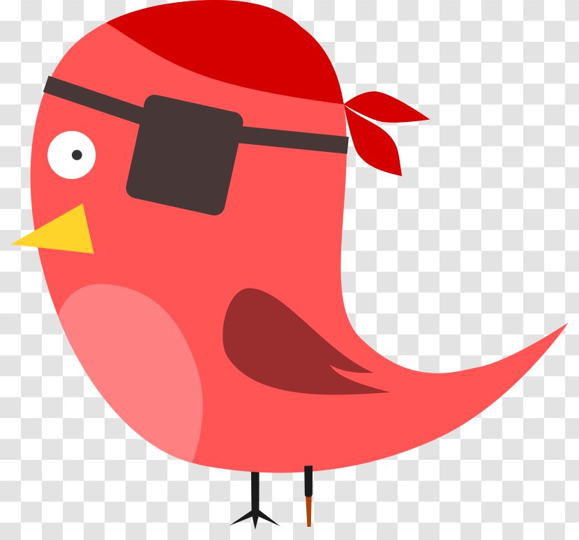 Bird Owl Cartoon Clip Art - Red - Pirate Parrot Transparent PNG