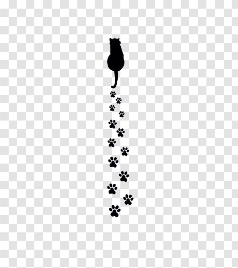 American Shorthair Claw Black And White Illustration - Cartoon - Cat Paw Prints Transparent PNG