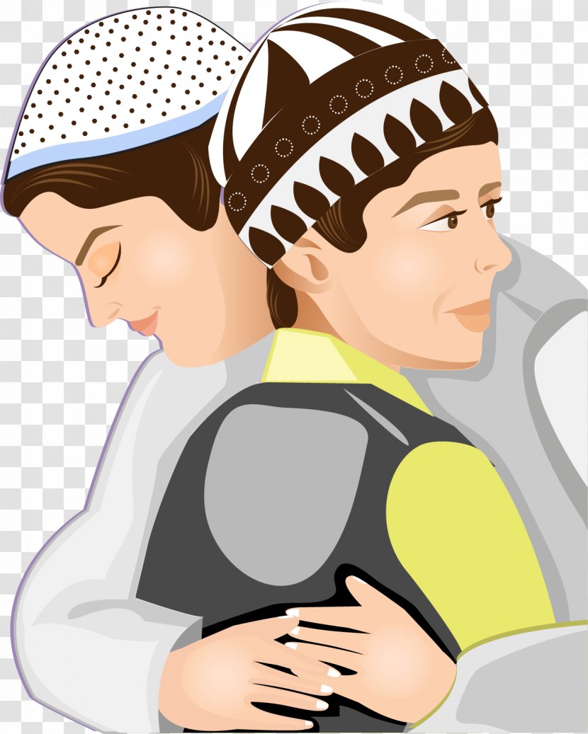 Eid Al-Fitr Mubarak Al-Adha Islam Festival - Heart - Vector Painted Embracing Couple Transparent PNG