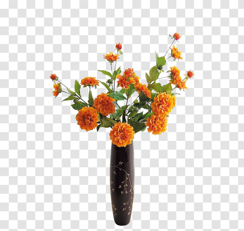 Floral Design Vase Flower Decorative Arts - Orange Transparent PNG
