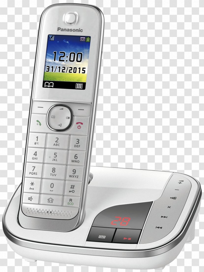 Cordless Analogue Panasonic KX-TGJ322GW Answerphone Telephone Digital Enhanced Telecommunications - Kxtg6822 - Answering Machine Transparent PNG