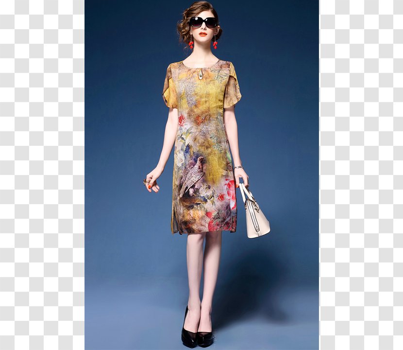 T-shirt Sleeve Sheath Dress Chiffon - Fashion Model - Họa Tiết Transparent PNG