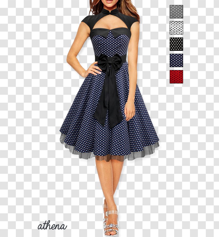 1950s Cocktail Dress Vintage Clothing Polka Dot - Party - Butterfly Transparent PNG