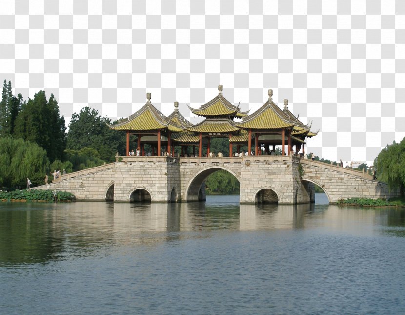 Slender West Lake Wuting Bridge Architecture - Waterway - Across The On Five Transparent PNG
