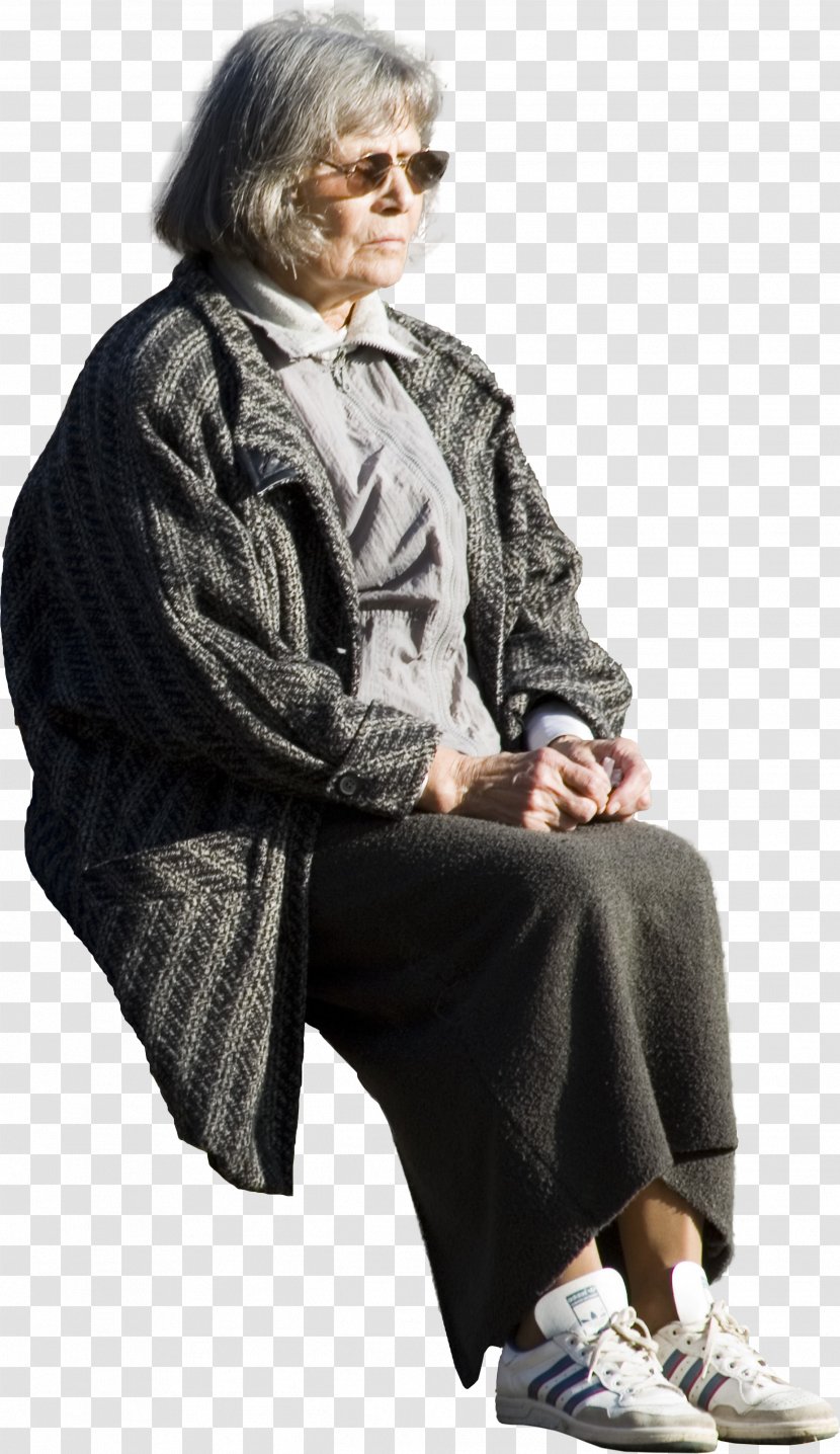 Sitting Woman Homo Sapiens Old Age - Bench - Man Transparent PNG