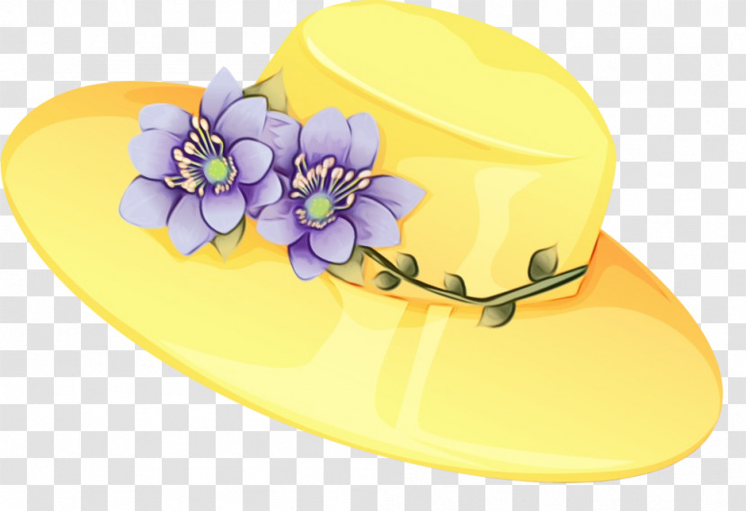 Yellow Purple Hat Headgear Cap Transparent PNG