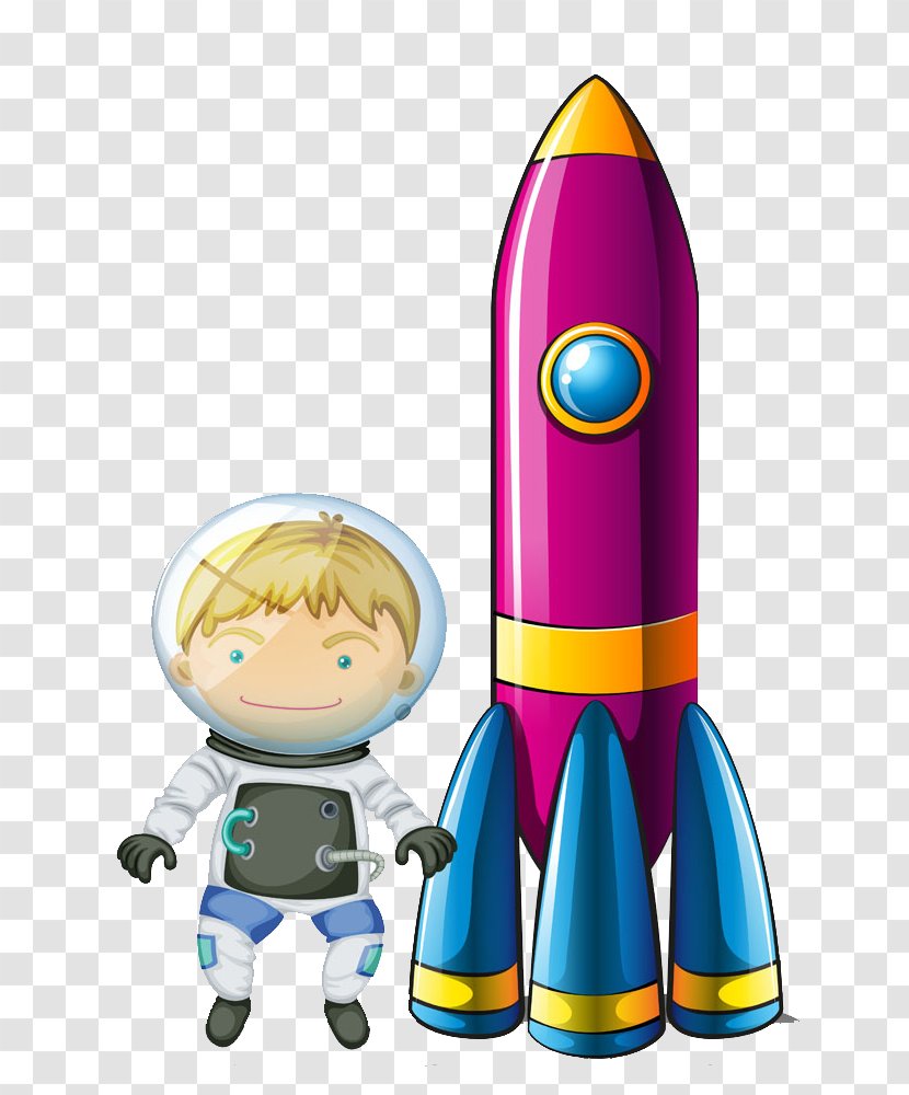 Rocket Astronaut Outer Space Euclidean Vector Illustration - Drawing - Hand Drawn Cartoon Characters Transparent PNG