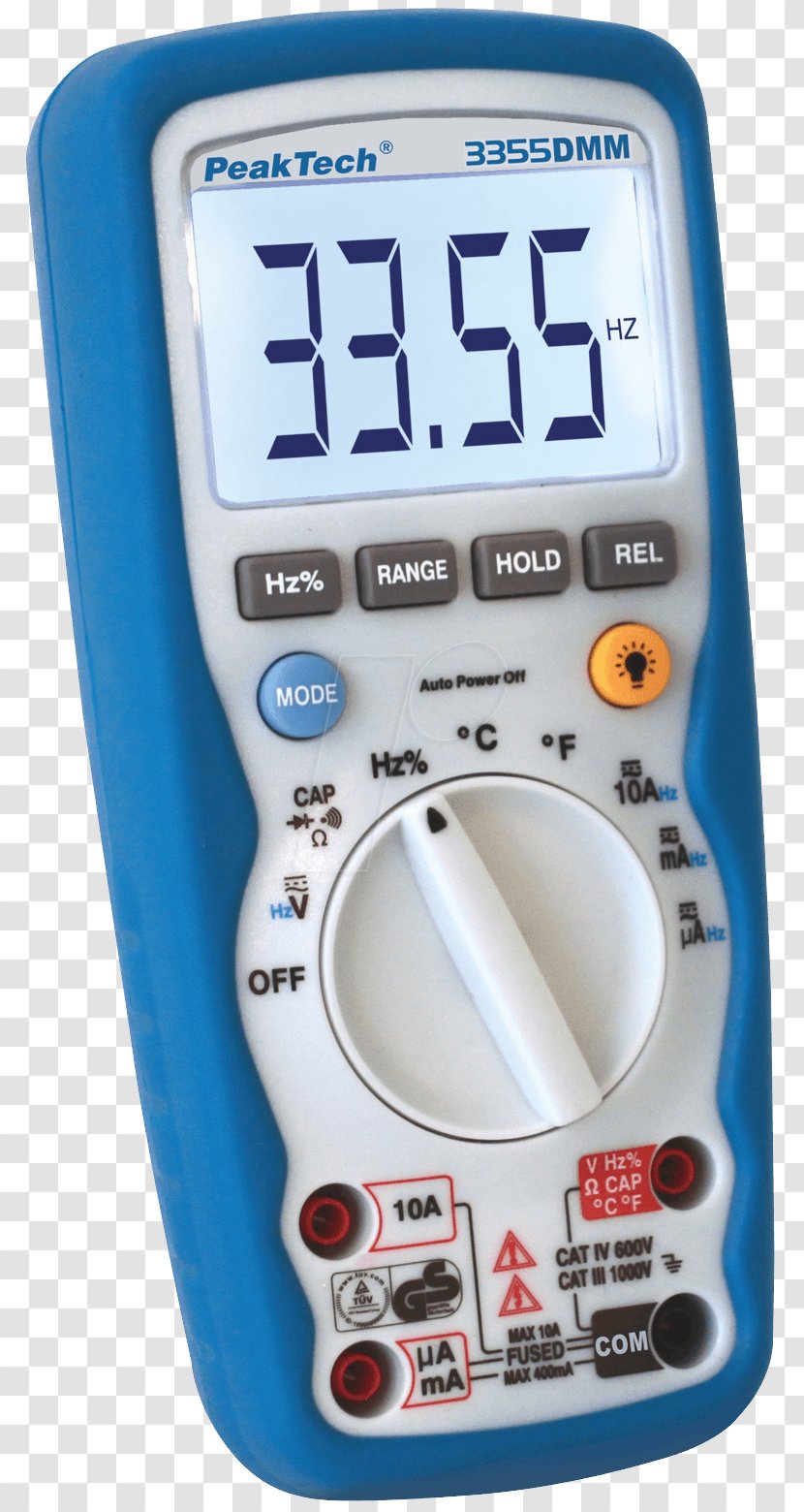 Digital Multimeter Gauge Electrical Engineering Thermocouple - True Rms Converter - Measuring Instrument Transparent PNG