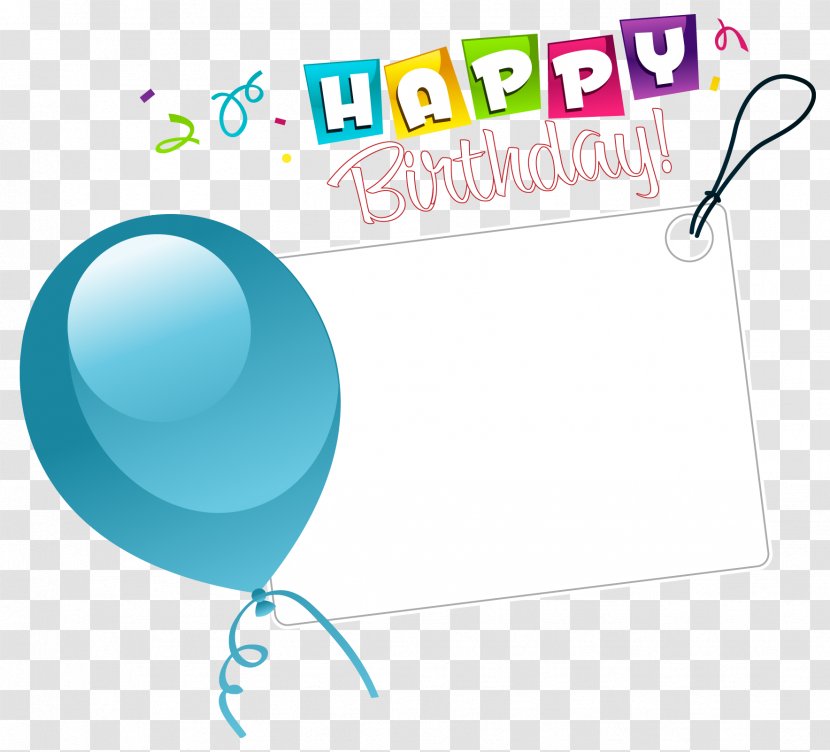 Birthday Greeting Card Clip Art - Flower Bouquet - Happy Transparent Sticker With Blue Balloon Transparent PNG