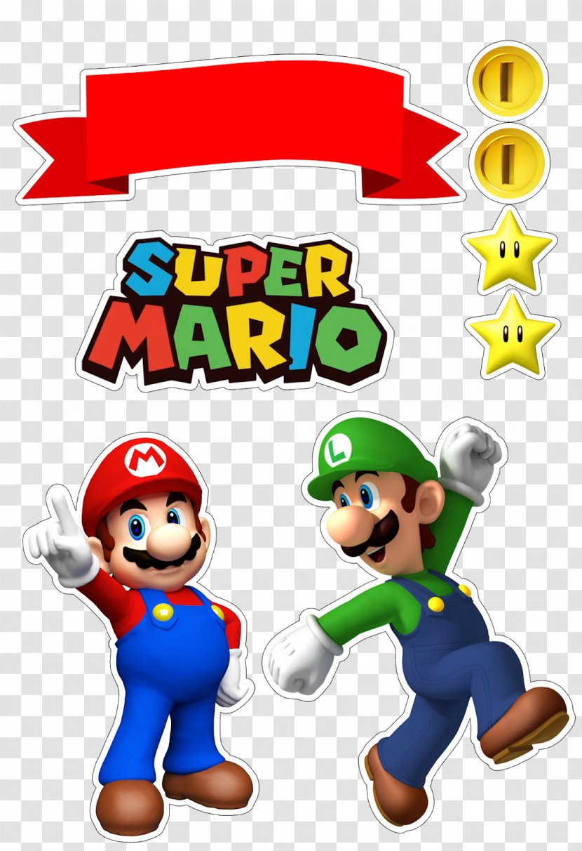 New Super Mario Bros Bros. & Luigi: Superstar Saga Luigi U - Cake Topper Love Birds Transparent PNG