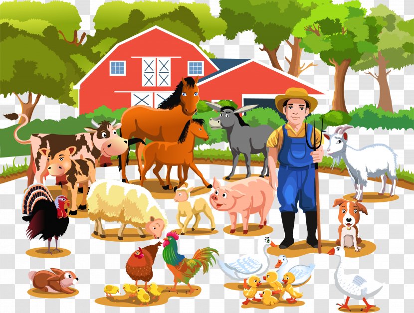 Farm Livestock Agriculture Illustration - Horse Like Mammal - Happy Farmers And Transparent PNG