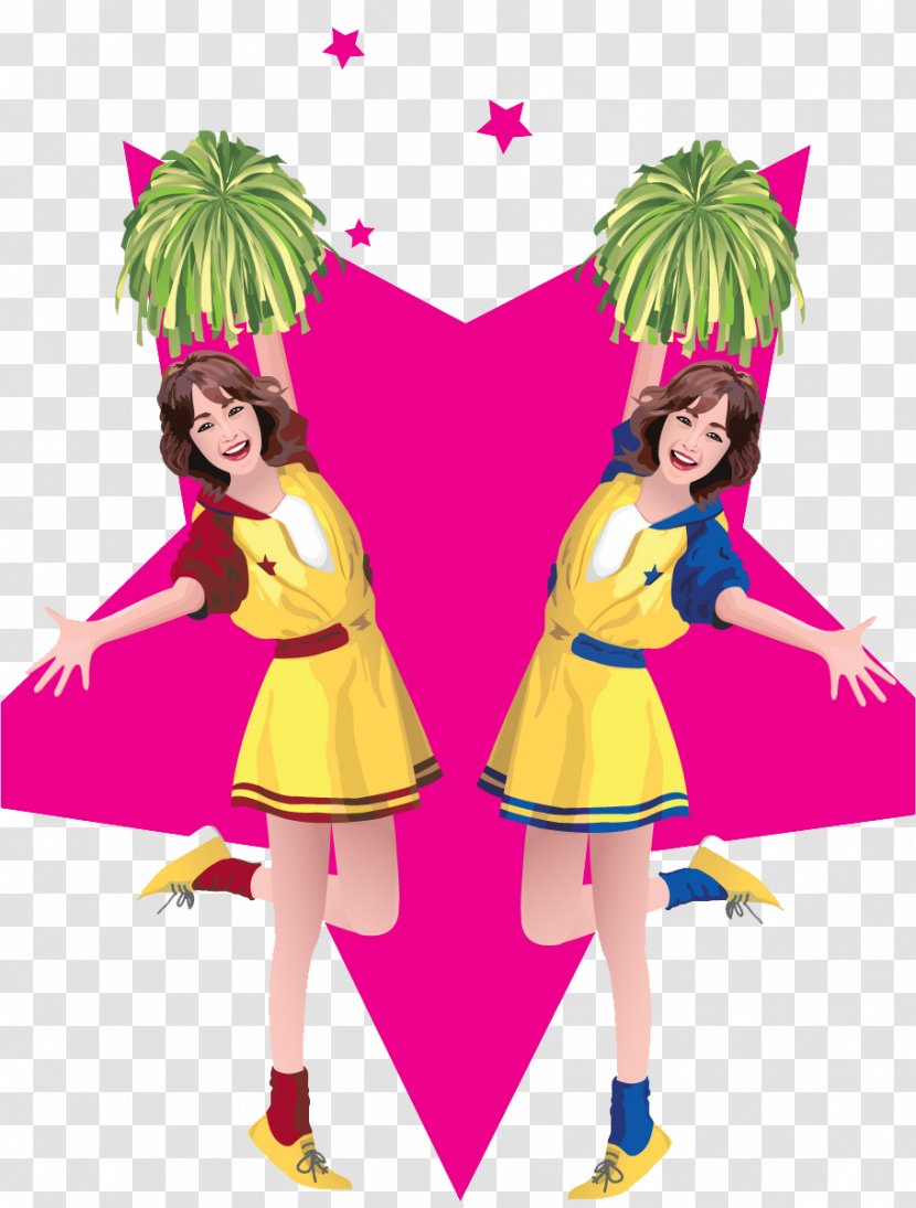 Cartoon Cheerleader Animation - Beautiful Cheerleading Material Picture Transparent PNG