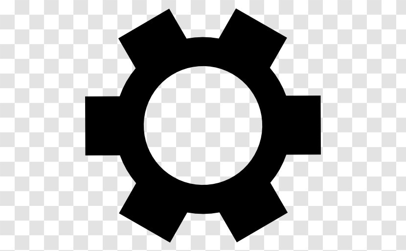 Gear Symbol Shape - Black And White Transparent PNG