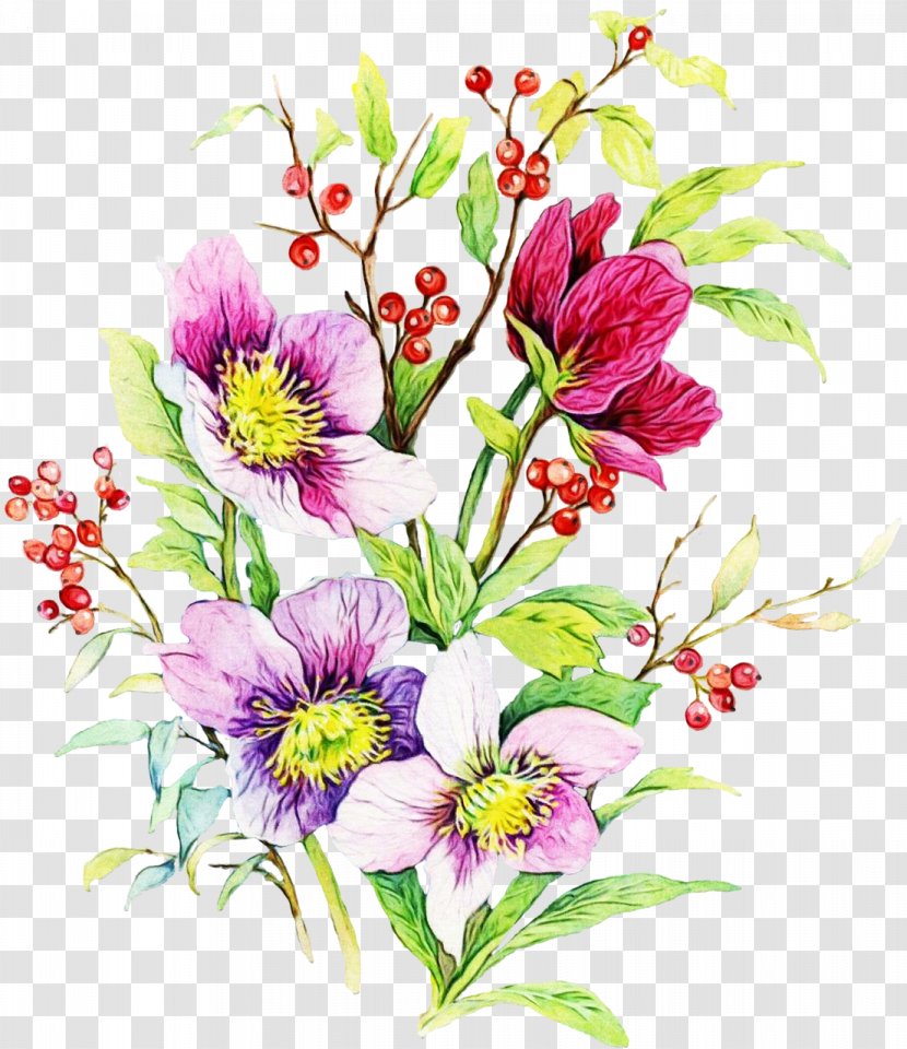 Textile Watercolor Painting Design Flower - Alstroemeriaceae - Floristry Transparent PNG