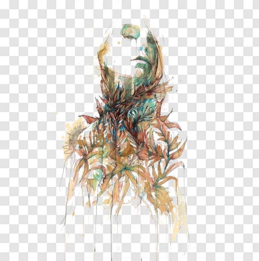 Tea Ink Painting Drawing Carne Griffiths Ltd - Tree - Woman Transparent PNG