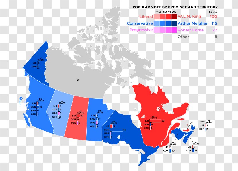RR Donnelly Vector Map Canadian Federal Election, 1958 2011 - Canada Transparent PNG