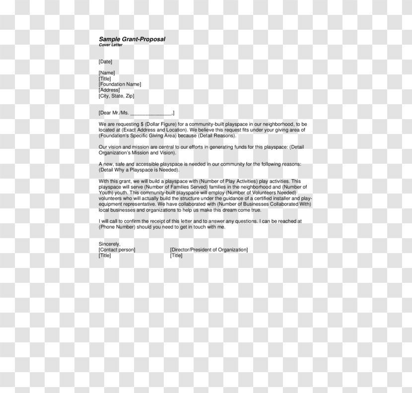 Cover Letter Grant Writing Application For Employment Résumé - Proposal Transparent PNG