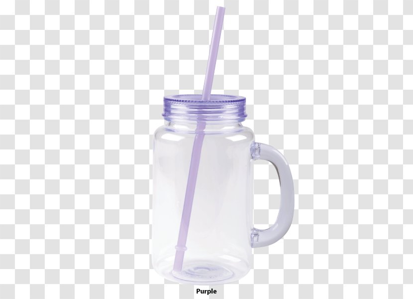 Mason Jar Glass Lid Mug Plastic - Purple - Straw Transparent PNG