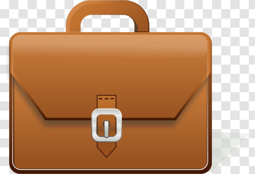 Briefcase Clip Art - Orange - Brown Bag Transparent PNG