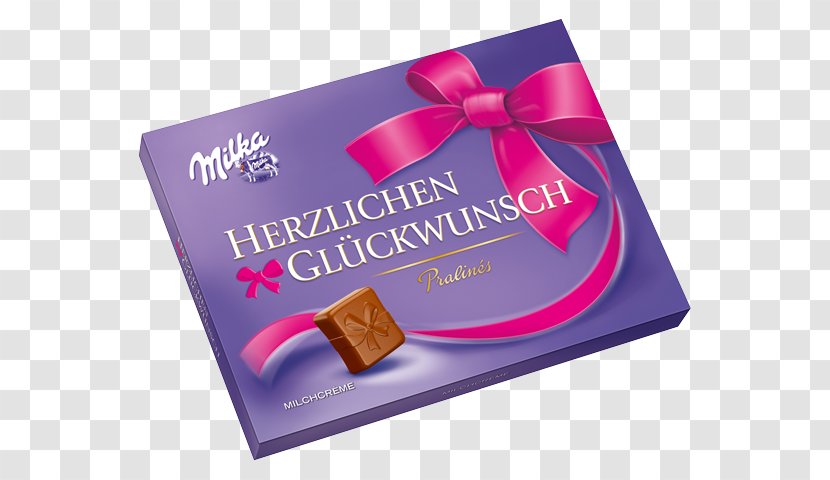 Chocolate Bar Praline Milka Herzlichen Glückwunsch Menge 110g (2,23/100g) Text - Foreign Food Transparent PNG