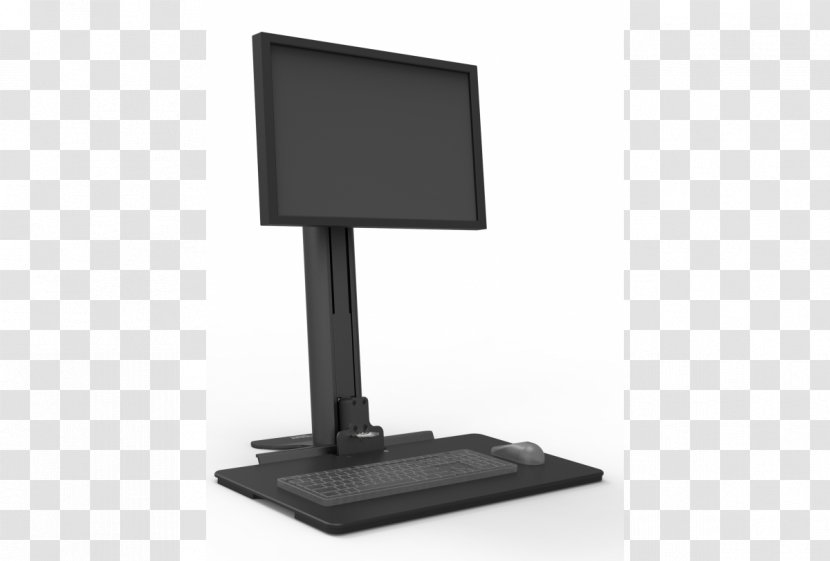 Computer Keyboard Mouse Monitors Sit-stand Desk Monitor Accessory - Display Device - Sit And Reach Transparent PNG