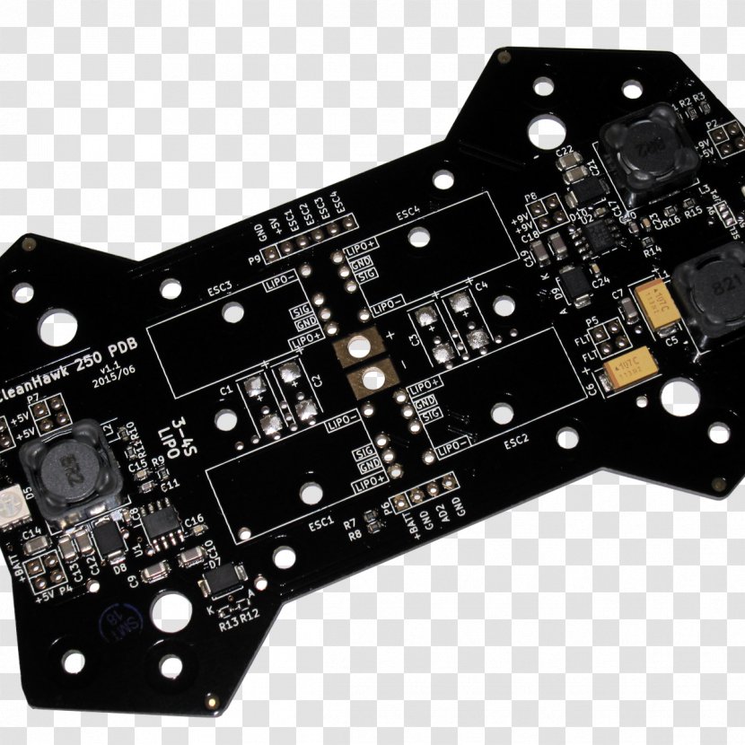 Microcontroller Distribution Board Quadcopter Electricity Electric Power - Circuit Component - Graphics Transparent PNG