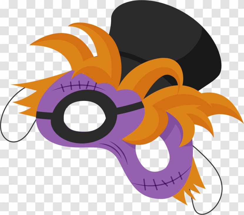 Mask Halloween Clip Art - Orange - Cartoon Purple Transparent PNG