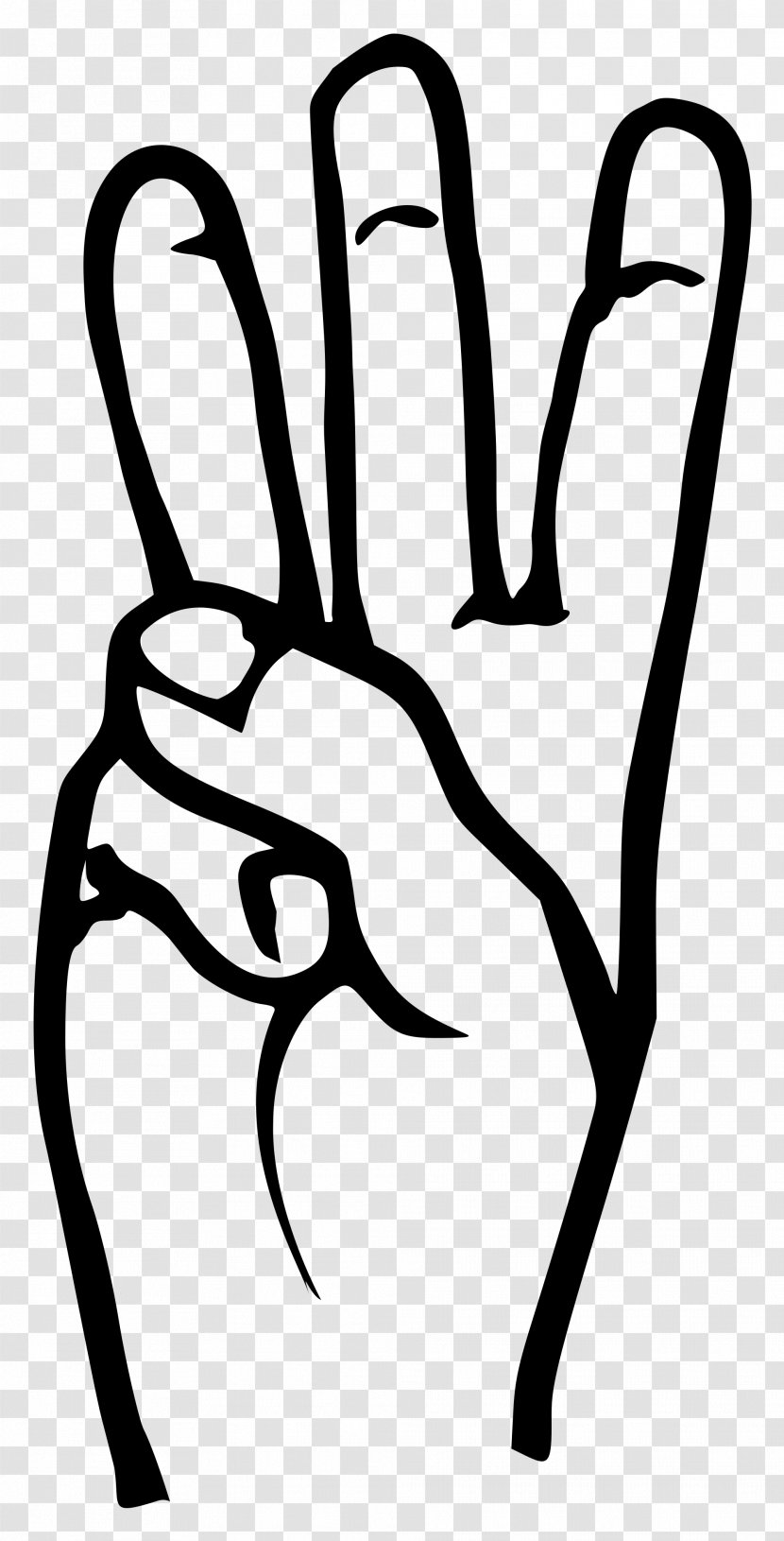 American Sign Language W - Thumb - Word Transparent PNG