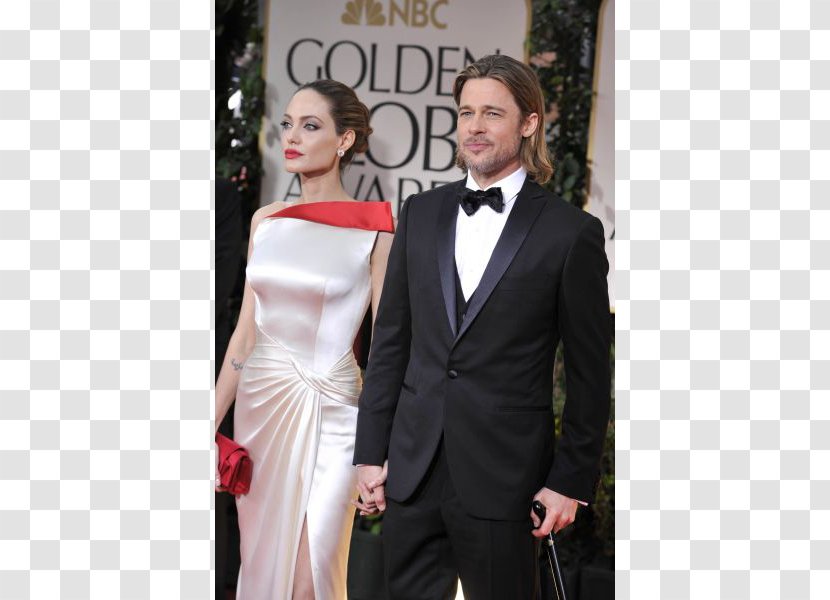 Angelina Jolie Brad Pitt Celebrity Actor 69th Golden Globe Awards - Gown Transparent PNG