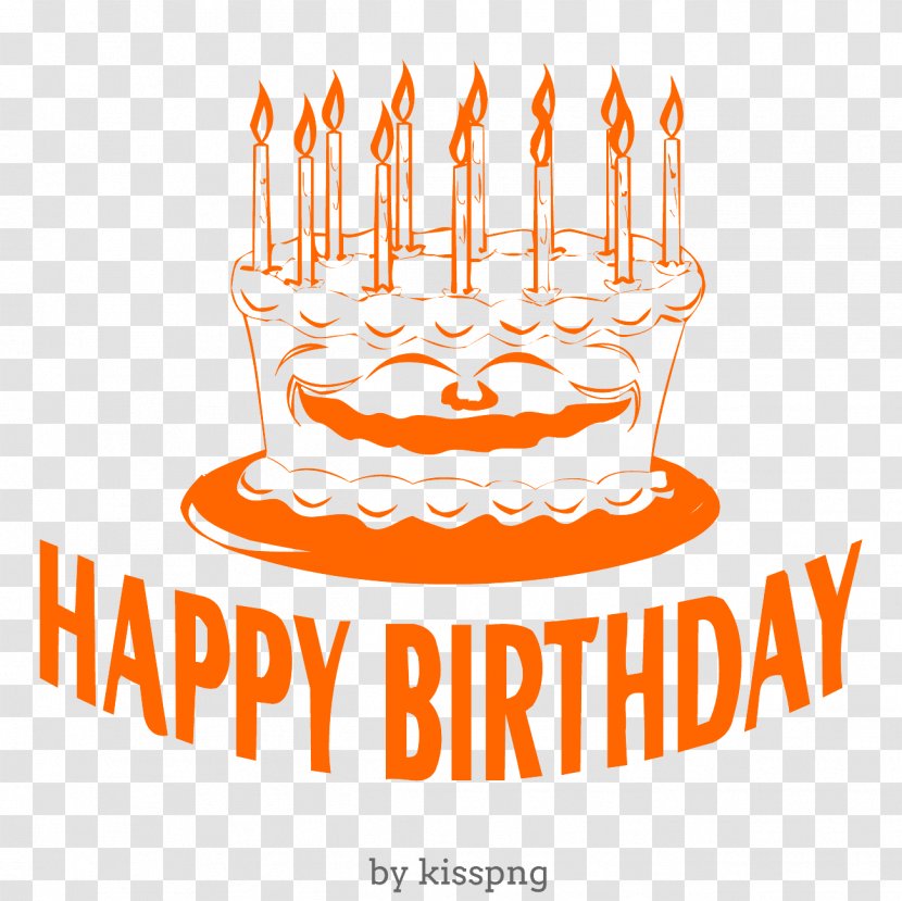 Happy Birthday Cake Transparent Clipart. - Orange - Horse Transparent PNG