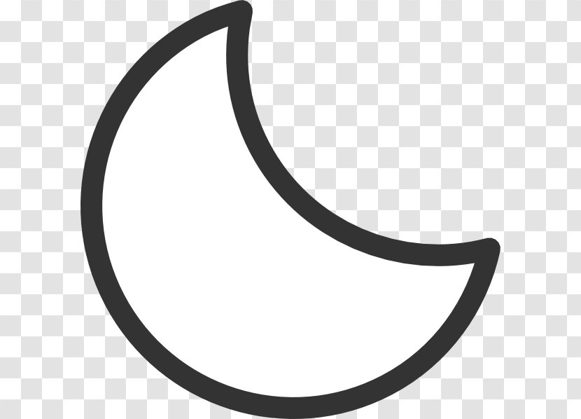 White Black Font - Monochrome - Crescent Moon Clipart Transparent PNG