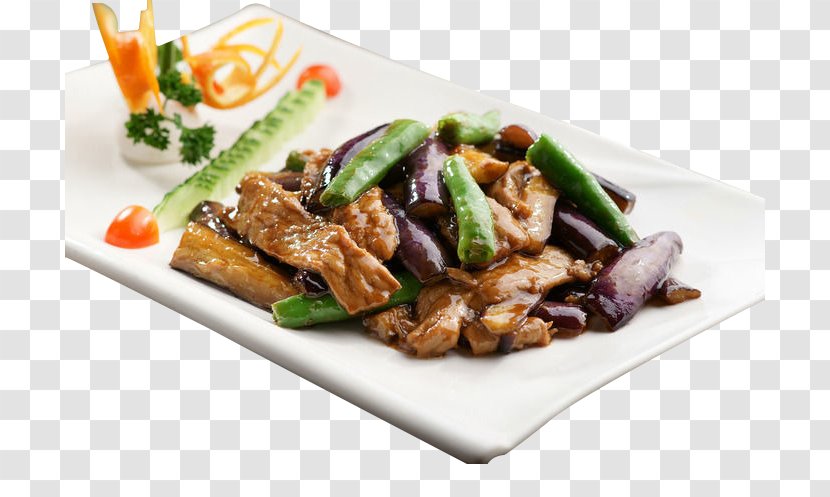 Vegetarian Cuisine American Chinese Of The United States Recipe - Beef Fried Eggplant Transparent PNG