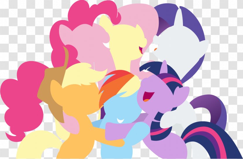 Pinkie Pie Pony Twilight Sparkle Rarity Rainbow Dash - Silhouette - Mane Vector Transparent PNG