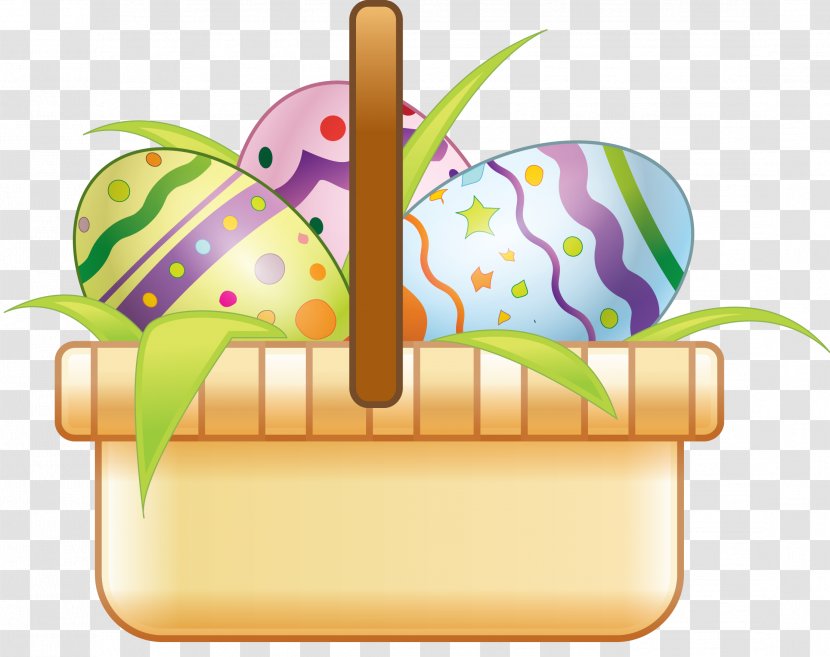 Easter Bunny Basket Egg Image Transparent PNG
