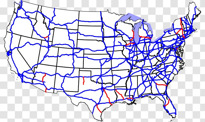 Interstate 40 US Highway System 95 90 73 - Map - Road Transparent PNG