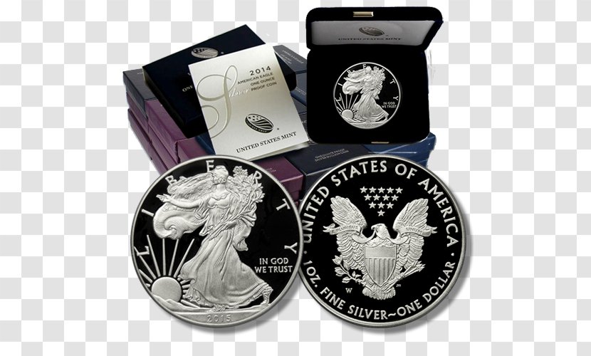 American Silver Eagle Proof Coinage Gold - Coin Transparent PNG
