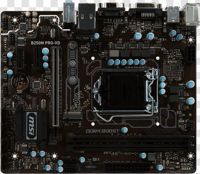 LGA 1151 Motherboard MSI B250M PRO-VH H270 GAMING PRO CARBON - Technology - Land Grid Array Transparent PNG