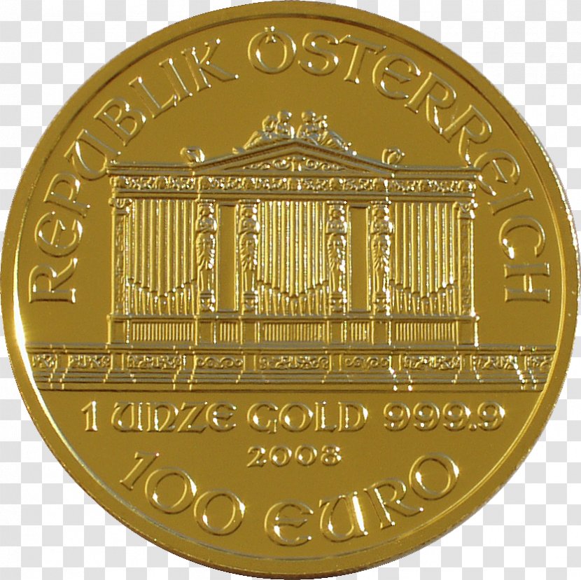 Coin Gold Austrian Silver Vienna Philharmonic Troy Ounce - Money Transparent PNG